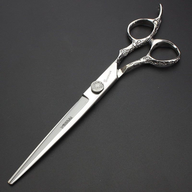 SHARONDS 6/7-Inch Professional Hair Scissors Haircut Rose Pattern Hair Scissors Styling Tools Japanese Stainless Steel Scissor Set (7-in cutting scissors) - Image 4